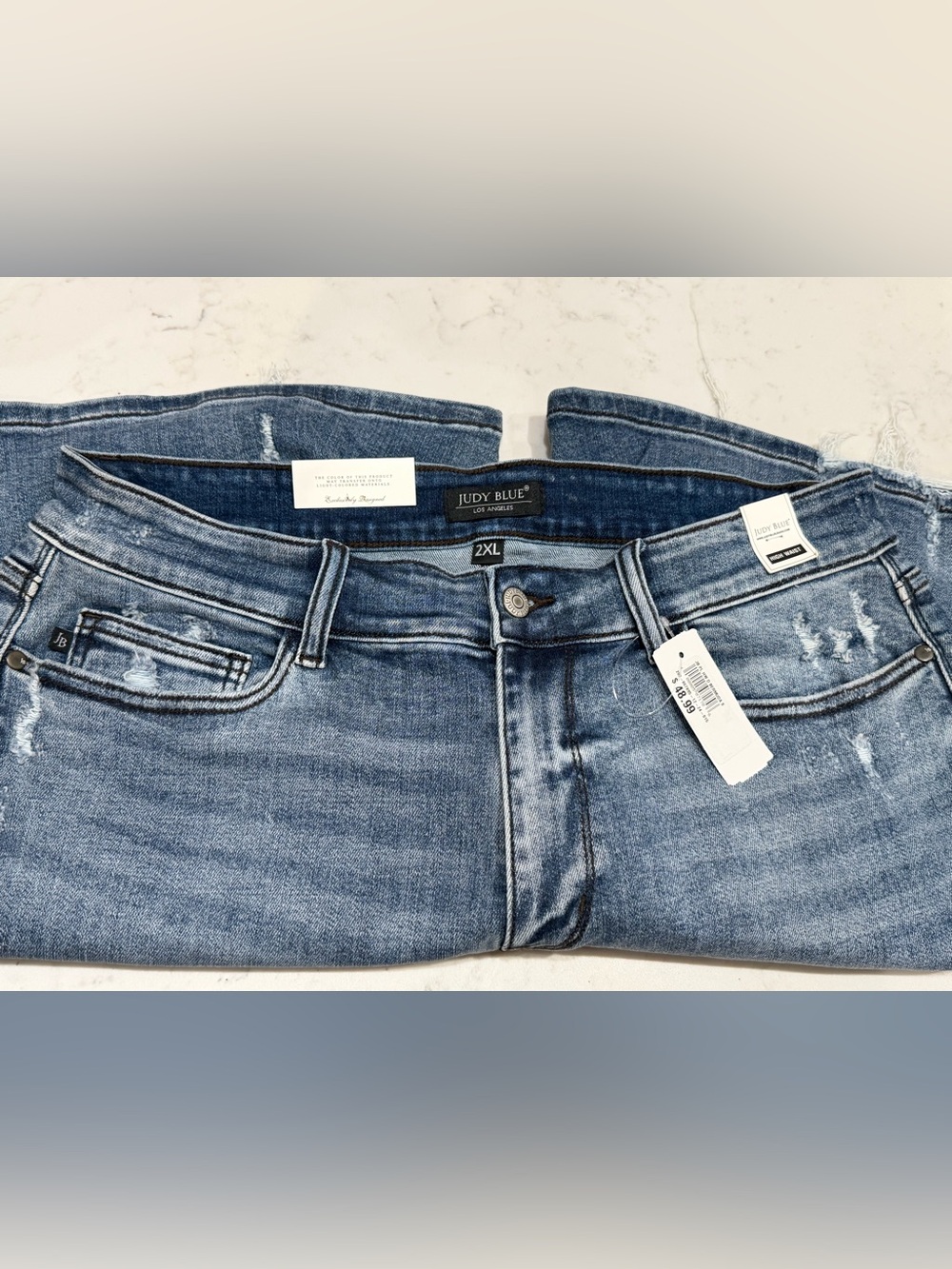 Judy Blue Faded Medium Blue High-Rise Stretch Jean Shorts